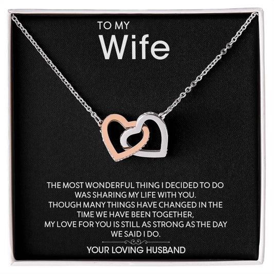 To My Wife | Interlocking Hearts necklace